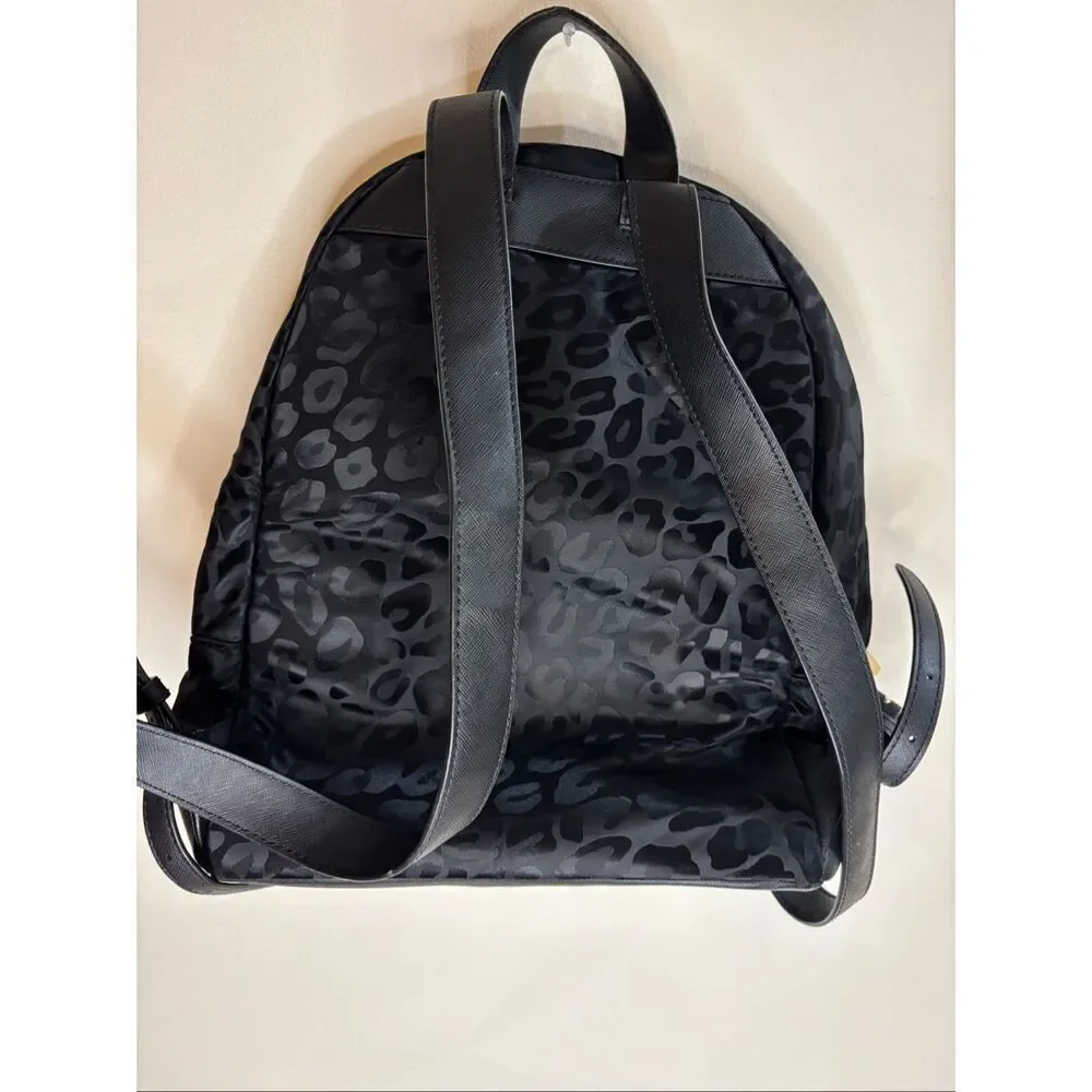Michael Kors Black Leopard Print Backpack
